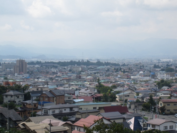 飯盛山から会津若松城の風景